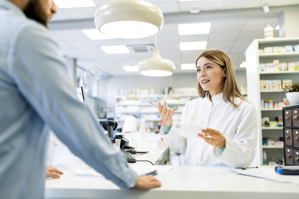 Pharmacist working in drugstore