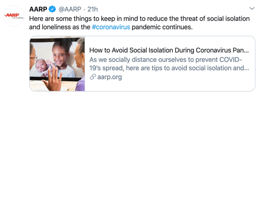 AARP COVID-19 Tweet